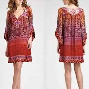 Diane von Furstenberg Tabalah Silk Semi-Sheer Shift Dress